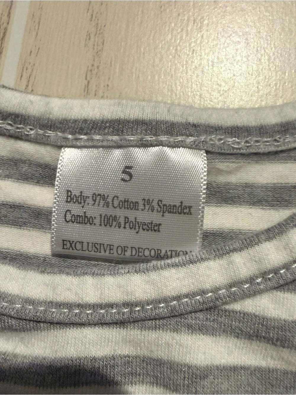 Boutique Girls 5 Gray Stripe Smocked School Dress